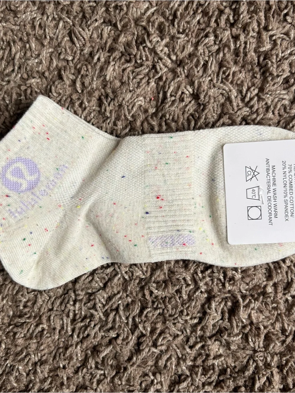 lululemon athletica Cream Crew Socks with Multicolor Specks